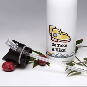 Go Take a Hike! Straw top Water Bottle