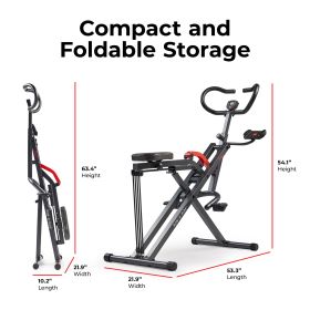 Sunny Health & Fitness SMART Row-N-Ride® Plus Assisted Squat Machine - NO. 077PLUS SMART