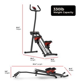 Sunny Health & Fitness Smart Foldable Stair Climber with Resistance Bands- SF-S025005