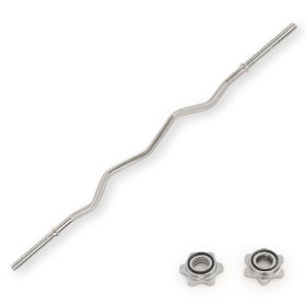 Sunny Health & Fitness 47" Threaded Chrome Curl Bar