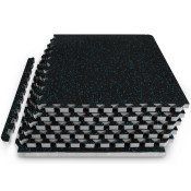 Rubber Top Exercise Puzzle Mat 3/4-in, Blue, 24 Sq Ft - 6 Tiles