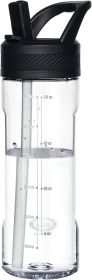 Water Bottle with Straw,Tritan BPA-Free,Leak-Proof Design for Travel,Home, School, (Clear)