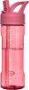 Water Bottle with Straw,Tritan BPA-Free,Leak-Proof Design for Travel, Home, School, (Red)
