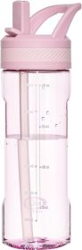 Water Bottle with Straw,Tritan BPA-Free,Leak-Proof Design for Travel, Home, School, (Pink)