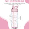 Water Bottle with Straw,Tritan BPA-Free,Leak-Proof Design for Travel, Home, School, (Pink)