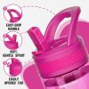 Water Bottle with Straw,Tritan BPA-Free,Leak-Proof Design for Travel,Home, School, (Fuchsia)