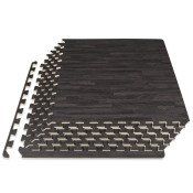 Wood Grain Puzzle Mat 1/2-in, Carbon Black, 24 Sq Ft - 6 Tiles