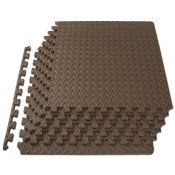 Diamond Plate Exercise Puzzle Mat 1/2-in, Brown, 24 Sq Ft - 6 Tiles