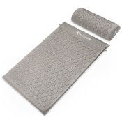 Acupressure Mat and Pillow Set, Gray-Gray