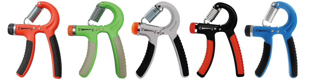 Hand Strength Training Grip - 10 lb. to 130 lb. Adjustable Resistance Levels (Color: Gray)