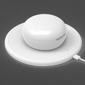 All Charged Up Bluetooth Earbuds With Wireless Charging Pad (Color: White)