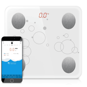 Wireless tooth Digital Body Fat Scale Bathroom Health Analyzer Weight (Color: White)