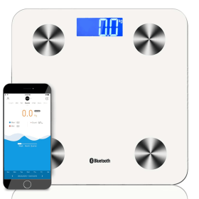 Wireless tooth Digital Body Fat Scale Bathroom Health Analyser Weight (Color: White)