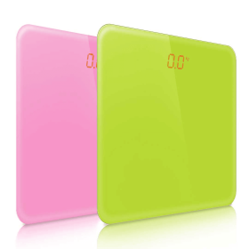 Digital Fitness Weight Bathroom Gym Body Glass LCD Electronic Scales (Color: Pink/green, size: 2X 180kg)