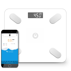 Wireless tooth Digital Body Fat Scale Bathroom Weighing Scales Health Analyzer Weight (Color: White)