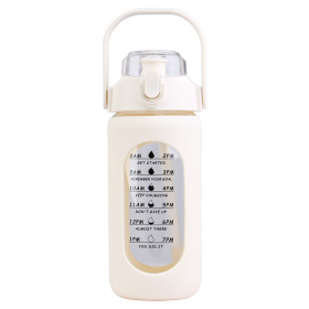 34Oz Glass Water Bottle Sports (Color: White)