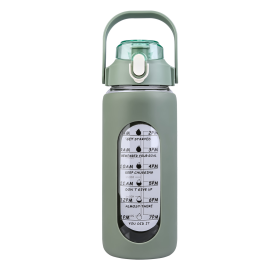 64Oz Glass Water Bottle (Color: Green)