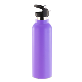 Sports Water Bottle Stainless Steel Vacuum-Insulated Drinking Cup (Color: PPL)