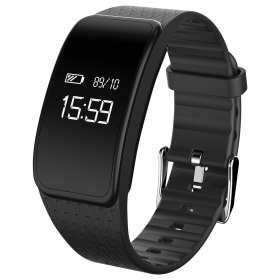Fitness Tracker IP67 Waterproof Activity Tracker (Color: Black)