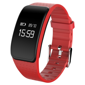 Fitness Tracker IP67 Waterproof Activity Tracker (Color: Red)
