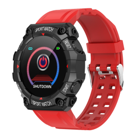 1.3in Wireless Fitness Tracker IP67 Waterproof Smart Watch (Color: Red)