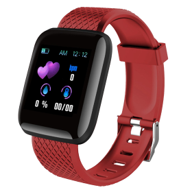 Fitness Tracker IP67 Waterproof Activity Tracker Smart Bracelet (Color: Red)