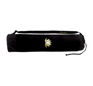 Tote Bag For Yoga (Color: Black With Gold Lotus, size: 27"L X 6")
