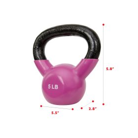 Sunny Health & Fitness Vinyl Coated Kettle Bell (Option: 5lbs)