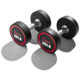 Sunny Health & Fitness Signature Style Polyurethane Round Dumbbell (Option: 20-Pound)