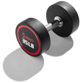 Sunny Health & Fitness Signature Style Polyurethane Round Dumbbell (Option: 35-Pound)