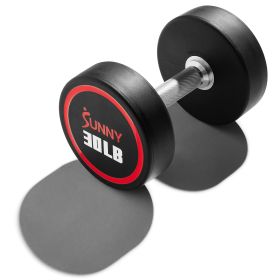 Sunny Health & Fitness Signature Style Polyurethane Round Dumbbell (Option: 30-Pound)