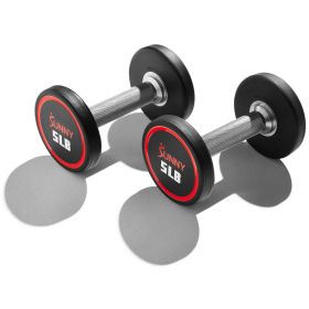 Sunny Health & Fitness Signature Style Polyurethane Round Dumbbell (Option: 5-Pound)
