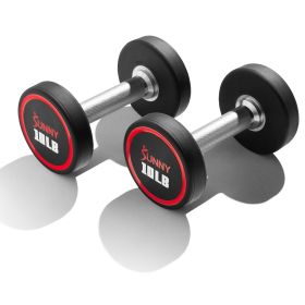 Sunny Health & Fitness Signature Style Polyurethane Round Dumbbell (Option: 10-Pound)