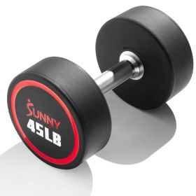 Sunny Health & Fitness Signature Style Polyurethane Round Dumbbell (Option: 45-Pound)