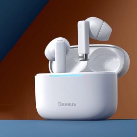 E9 Wireless Earphone Bluetooth 5.3 with 4-mics ENC True Wireless Headphone Noise Canceling Gaming Sport HiFi Earbud (Ships From: China, Color: White)
