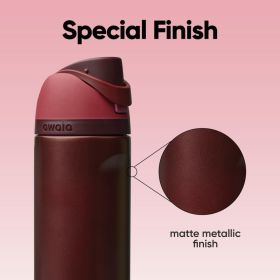 FreeSip Insulated Stainless Steel Water Bottle with Straw, BPA-Free Sports Water Bottle, Great for Travel (Color: Black Cherry)