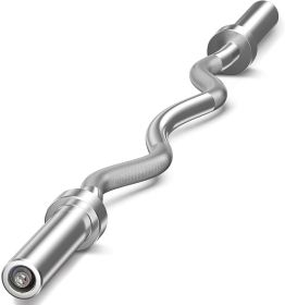Solid Steel 47 ""Coil Rod Barbell Standard Weight Bar Thread Non-Slip 300 lb Capacity Weight Bar Yellow (material: Metal, Color: Sliver)