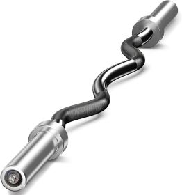 Solid Steel 47 ""Coil Rod Barbell Standard Weight Bar Thread Non-Slip 300 lb Capacity Weight Bar Yellow (material: Metal, Color: Black)