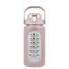 Glass Water Bottle Sports Water Bottle Motivational Water Bottle Water Intake Tracker Bottle with Straw Time Marker Silicone Sleeve Handle for Gym Wor