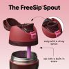 FreeSip Insulated Stainless Steel Water Bottle with Straw, BPA-Free Sports Water Bottle, Great for Travel