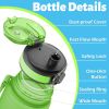 Water Bottle, Motivational Water Bottle with Time Marker, Sports Water Bottle With Strap, Leakproof & BPA Free Large Water Bottles for School, Gym