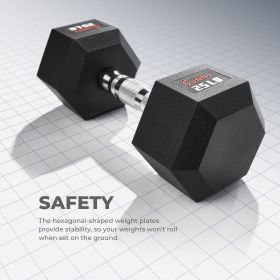 Sunny Health & Fitness Core Fit Hex Style Dumbbell (Option: 30-Pound)