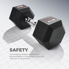 Sunny Health & Fitness Core Fit Hex Style Dumbbell (Option: 40-Pound)