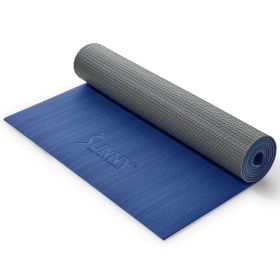 Sunny Health & Fitness Anti-Slip Dual Color Exercise Yoga Mat (Option: Blue)