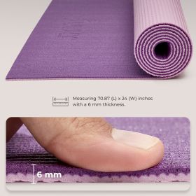 Sunny Health & Fitness Anti-Slip Dual Color Exercise Yoga Mat (Option: Purple)