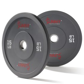Sunny Health & Fitness Elite 2-inch Rubber Olympic Weight Plates (Option: 15-Pound)