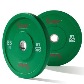 Sunny Health & Fitness Elite 2-inch Rubber Olympic Weight Plates (Option: 25-Pound)