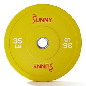 Sunny Health & Fitness Elite 2-inch Rubber Olympic Weight Plates (Option: 35-Pound)