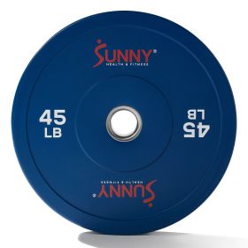 Sunny Health & Fitness Elite 2-inch Rubber Olympic Weight Plates (Option: 45-Pound)