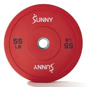 Sunny Health & Fitness Elite 2-inch Rubber Olympic Weight Plates (Option: 55-Pound)